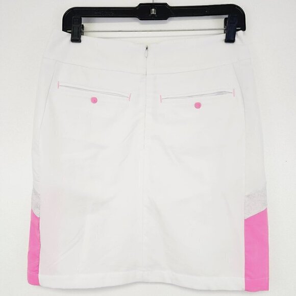 Antigua Kudos White & Hot Pink Sporty Golf Skort 2 - Picture 5 of 8
